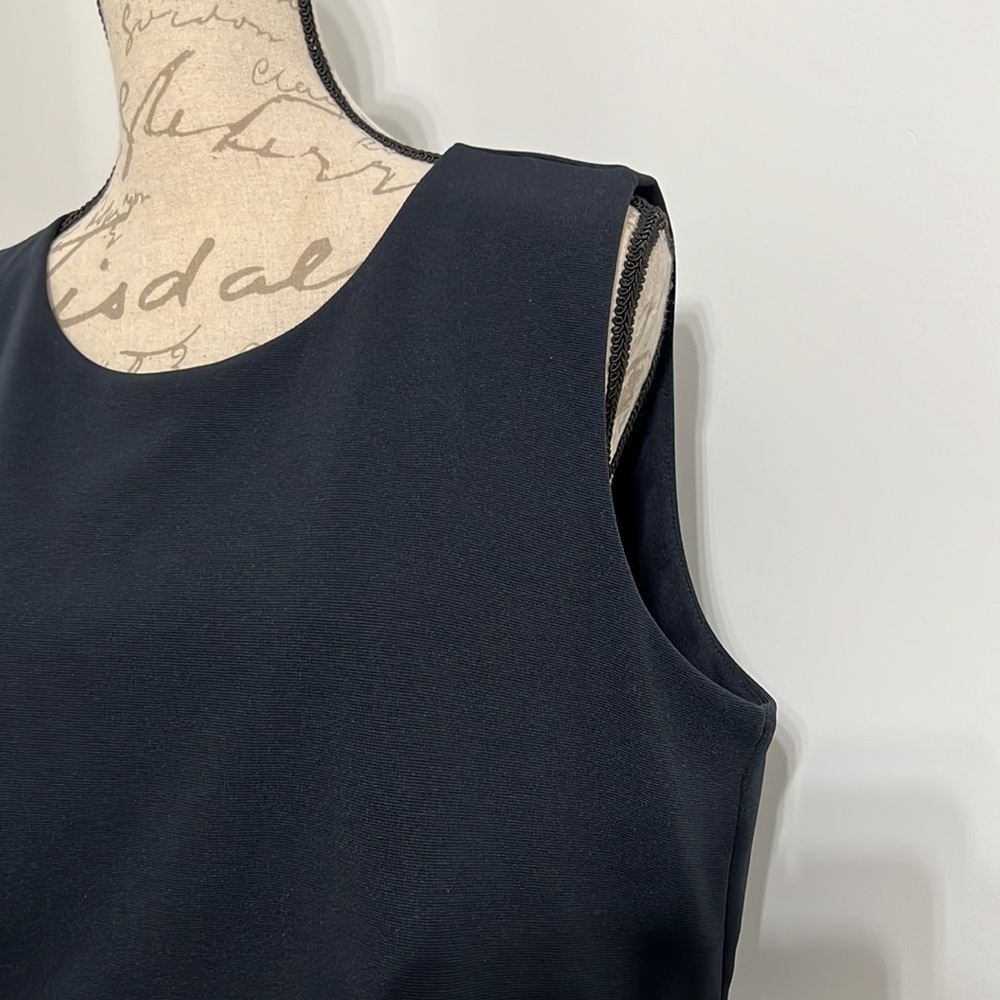 Ann Taylor Factory Sleeveless Blouse Navy XL Zip on the Back - Picture 3 of 7